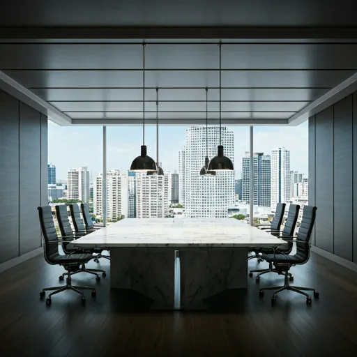 Sala de reuniones corporativa representando la firma RPVF & Partners
